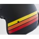 CASCO IN FIBRA CGM 170G STRIKE NERO OPACO (strisce giallo arancio rosso) Moto Jet Vintage Custom