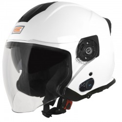 CASCO JET ORIGINE PALIO 2.0 CON BLUETOOTH Visiera Lunga BIANCO LUCIDO