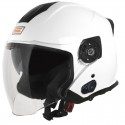 CASCO JET ORIGINE PALIO 2.0 CON BLUETOOTH Visiera Lunga BIANCO LUCIDO