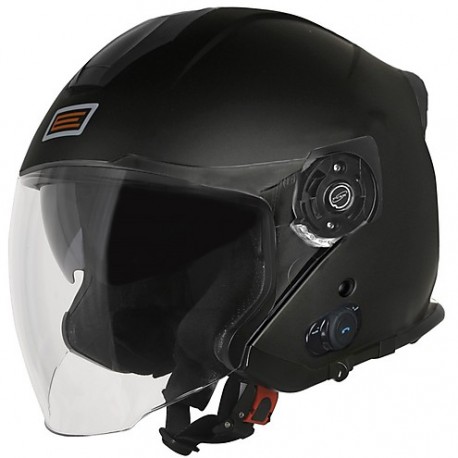 CASCO JET ORIGINE PALIO 2.0 CON BLUETOOTH Visiera Lunga NERO OPACO