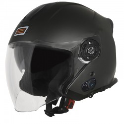 CASCO JET ORIGINE PALIO 2.0 CON BLUETOOTH Visiera Lunga TITANIO OPACO