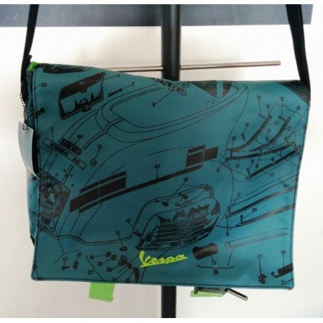 BORSA VESPA MESSENGER BLU ESPLOSIONE RICAMBI