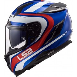 CASCO FIBRA HPFC LS2 FF327 CHALLENGER FUSION BLUE RED con visierino interno parasole