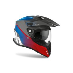 CASCO MOTO AIROH COMMANDER PROGRESS BLUE RED / BLU ROSSO OPACO FIBRA HPC