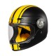 CASCO INTEGRALE ORIGINE VEGA CUSTOM MATT YELLOW BLACK MOTO VINTAGE IN FIBRA DI VETRO RETRO GIALLO NERO OPACO