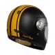 CASCO INTEGRALE ORIGINE VEGA CUSTOM MATT YELLOW BLACK MOTO VINTAGE IN FIBRA DI VETRO RETRO GIALLO NERO OPACO
