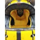 CASCO INTEGRALE ORIGINE VEGA CUSTOM MATT YELLOW BLACK MOTO VINTAGE IN FIBRA DI VETRO RETRO GIALLO NERO OPACO