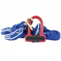 KIT ANTIFURTO Z031 - CATENA MAGLIA QUADRA IN ACCIAIO CEMENTATO CON LUCCHETTO