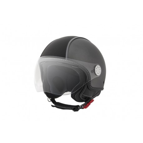 CASCO PIAGGIO GRIGIO DUST 785/A OPACO CARBONSKIN CON VISIERA AVIATORE E VISIERINO PARASOLE