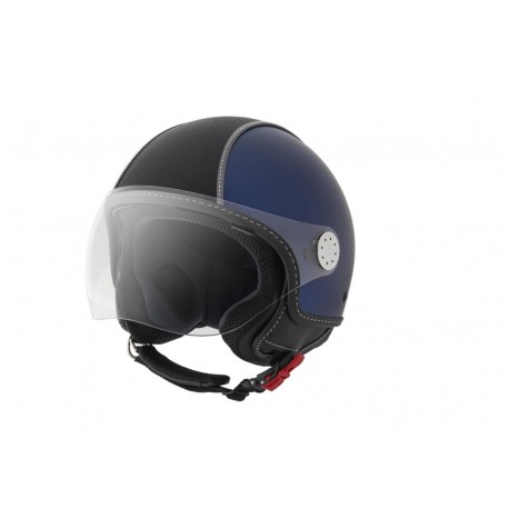 CASCO PIAGGIO BLU OPACO 290/A CARBONSKIN CON VISIERA AVIATORE E VISIERINO PARASOLE