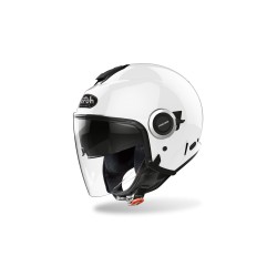 CASCO AIROH URBAN JET HELIOS BIANCO LUCIDO DOPPIA VISIERA TRASPARENTE ED ANTISOLE