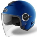 CASCO AIROH URBAN JET HELIOS BLU OPACO DOPPIA VISIERA TRASPARENTE ED ANTISOLE