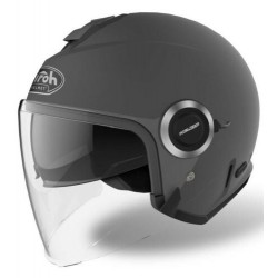 CASCO AIROH URBAN JET HELIOS ANTRACITE OPACO DOPPIA VISIERA TRASPARENTE ED ANTISOLE