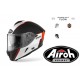 CASCO AIROH INTEGRALE SPARK FLOW ORANGE MATT DOPPIA VISIERA - VISIERINO PARASOLE INTEGRATO BLU OPACO