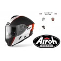 CASCO AIROH INTEGRALE SPARK FLOW ORANGE MATT DOPPIA VISIERA - VISIERINO PARASOLE INTEGRATO ARANCIO OPACO
