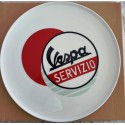 PIATTO IN CERAMICA VESPA SERVIZIO PER PIZZA - DIAM. 32 CM MULTICOLOR BOLLO ROSSO