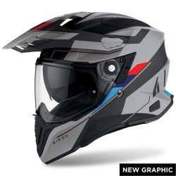 CASCO MOTO AIROH COMMANDER SKILL MATT FIBRA HPC GRIGIO OPACO