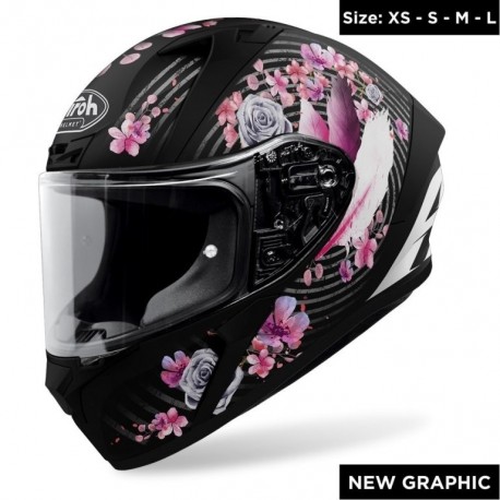CASCO AIROH INTEGRALE VALOR MAD MATT BLACK - NERO OPACO LADY