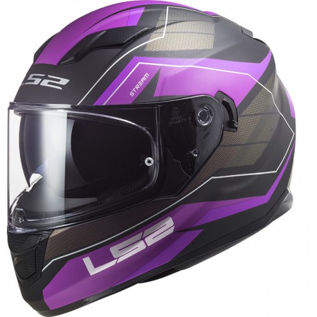 CASCO INTEGRALE DOPPIA VISIERA LS2 FF320 STREAM EVO MERCURY Titanio Viola Opaco