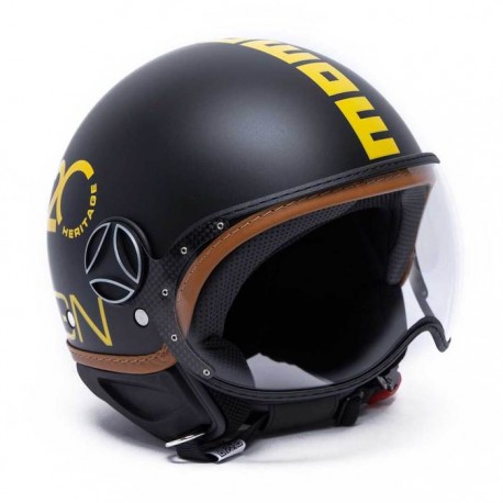 CASCO MOMODESIGN DEMI JET FGTR HERITAGE NERO OPACO GIALLO