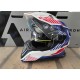 CASCO MOTO AIROH COMMANDER BOOST WHITE BLUE GLOSS FIBRA HPC