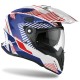 CASCO MOTO AIROH COMMANDER BOOST WHITE BLUE GLOSS FIBRA HPC