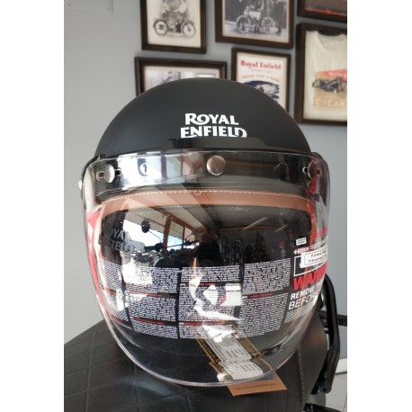 CASCO JET CON VISIERA A BOLLA NERO OPACO ROYAL ENFIELD