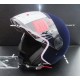CASCO DEMI-JET ITALIA INDEPENDENT VELVET DARK BLUE CON PROFILO VIOLA 