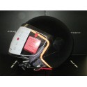 CASCO DEMI-JET ITALIA INDEPENDENT VELVET NERO/BLACK CON PROFILO ARANCIO 