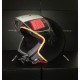 CASCO DEMI-JET ITALIA INDEPENDENT VELVET NERO/BLACK CON PROFILO ARANCIO 