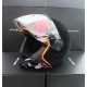 CASCO DEMI-JET ITALIA INDEPENDENT VELVET NERO/BLACK CON PROFILO ARANCIO 