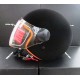 CASCO DEMI-JET ITALIA INDEPENDENT VELVET NERO/BLACK CON PROFILO ARANCIO 