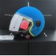 CASCO DEMI-JET ITALIA INDEPENDENT VELVET AZZURRO CON PROFILO GIALLO