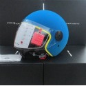 CASCO DEMI-JET ITALIA INDEPENDENT VELVET AZZURRO CON PROFILO GIALLO