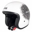 CASCO JET AWATECH BASIC SCRIBBLE BIANCO CON VISIERINO SOLARE