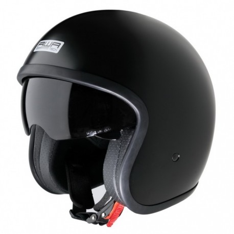 CASCO JET AWATECH BASIC VINTAGE MATT BLACK CON VISIERINO SOLARE